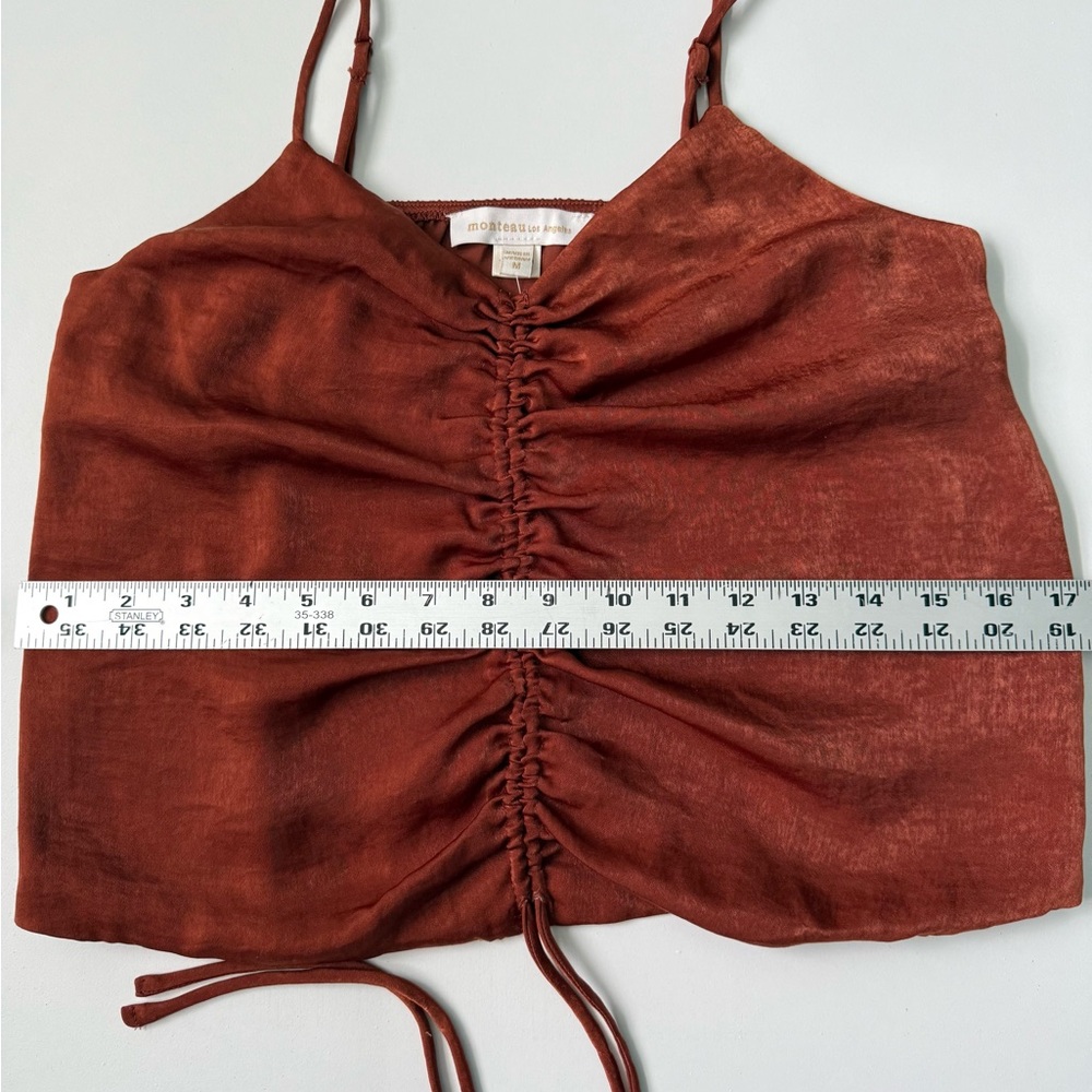 Monteau Rust Red Ruched Front Cami - Picture 6 of 7